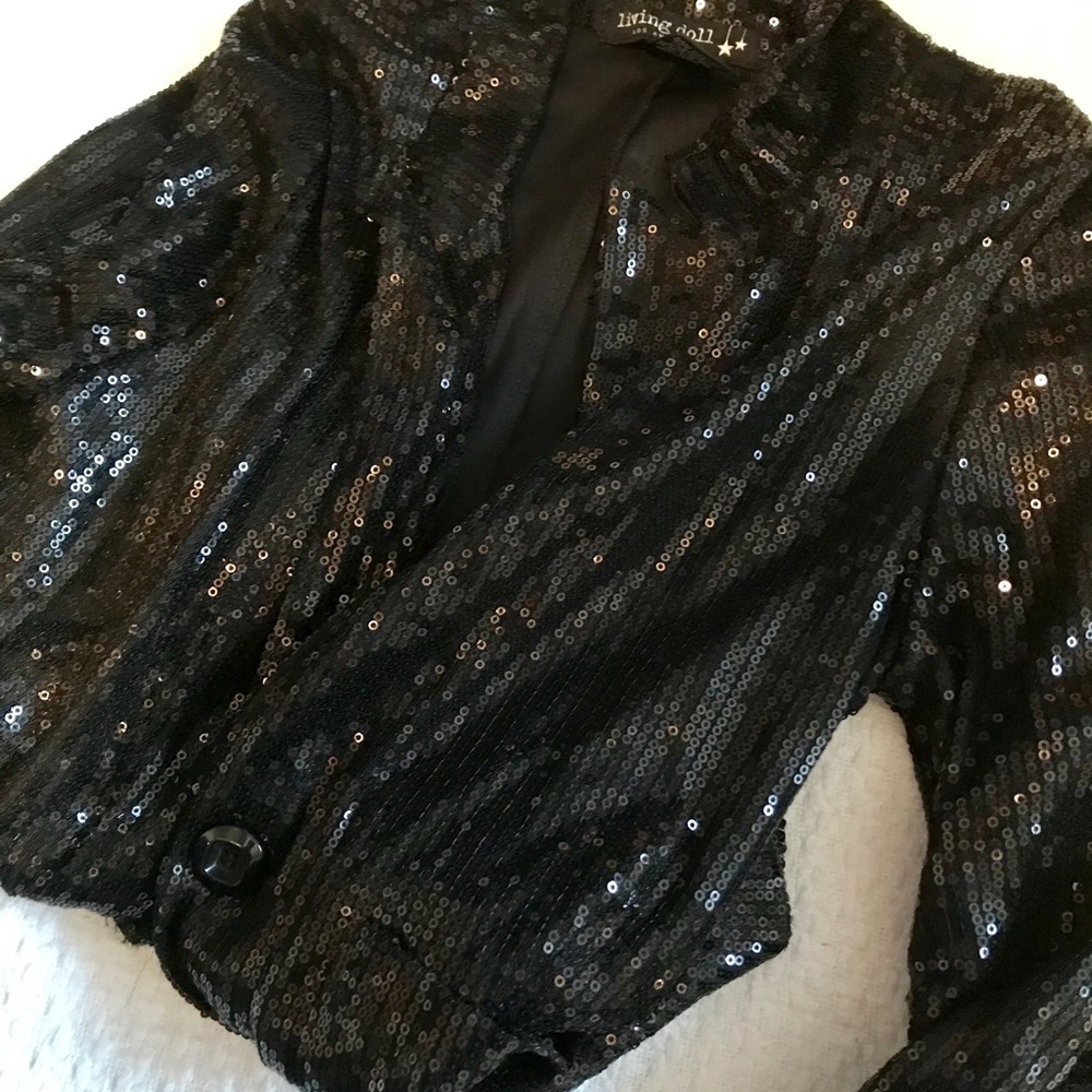 Black Sequin Blazer